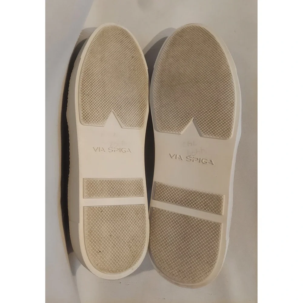 Via Spiga Womens Navy Maliah Croc Embossed Leather & Suede Sneakers Size 8.5 ❤️ - Picture 9 of 10